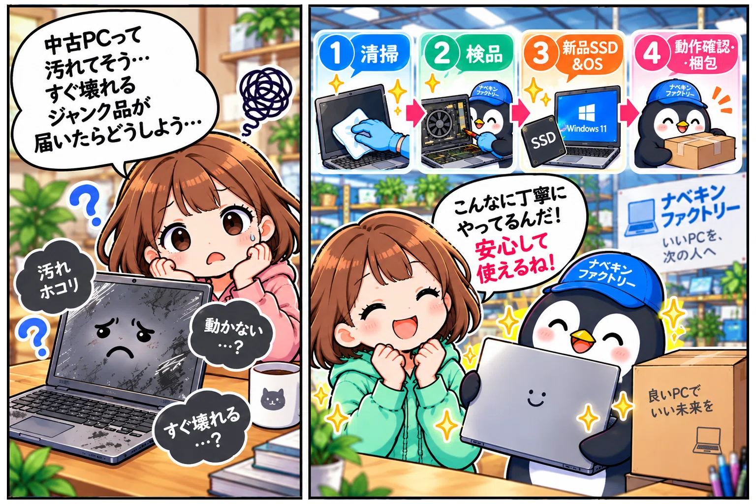裏側公開】ジャンク品にさせない！中古PCが届くまでの全ステップ｜中古