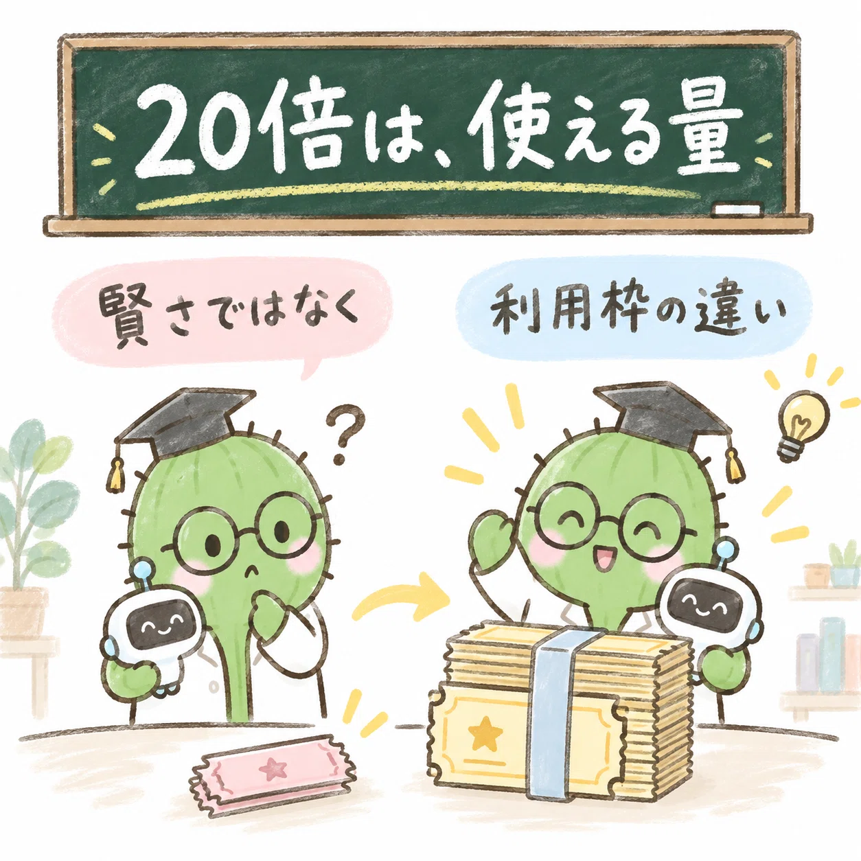 20倍は賢さではなく使える量の違い