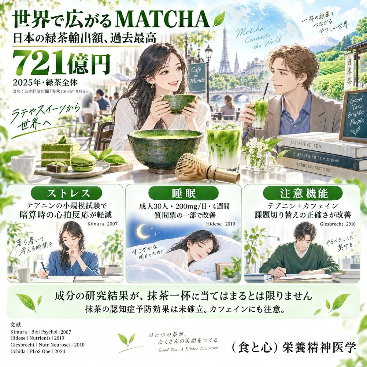 2025年、日本の緑茶輸出額は過去最高の721億｜栄養専門の精神科医 奥平