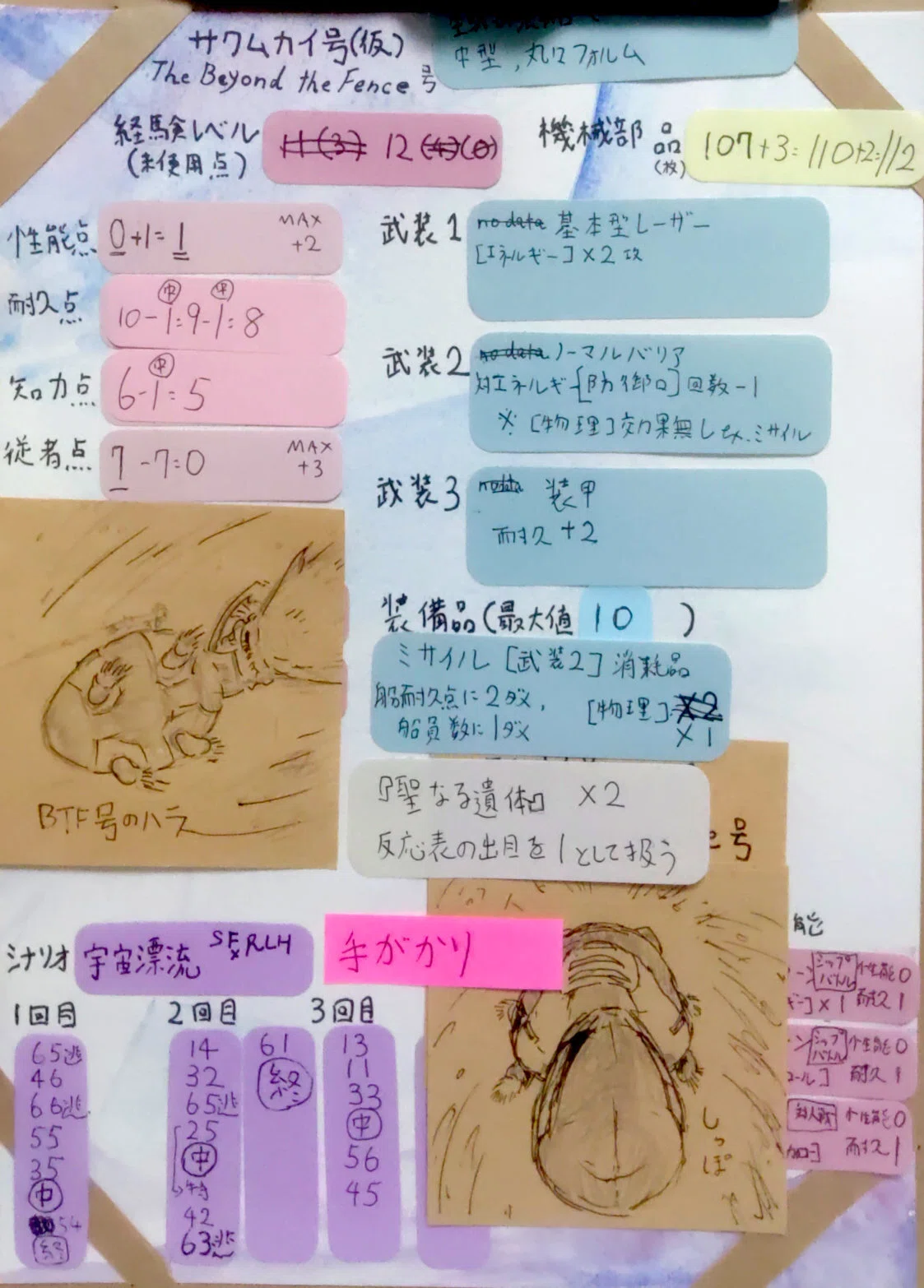 宇宙船サクムカイ号冒険記録紙