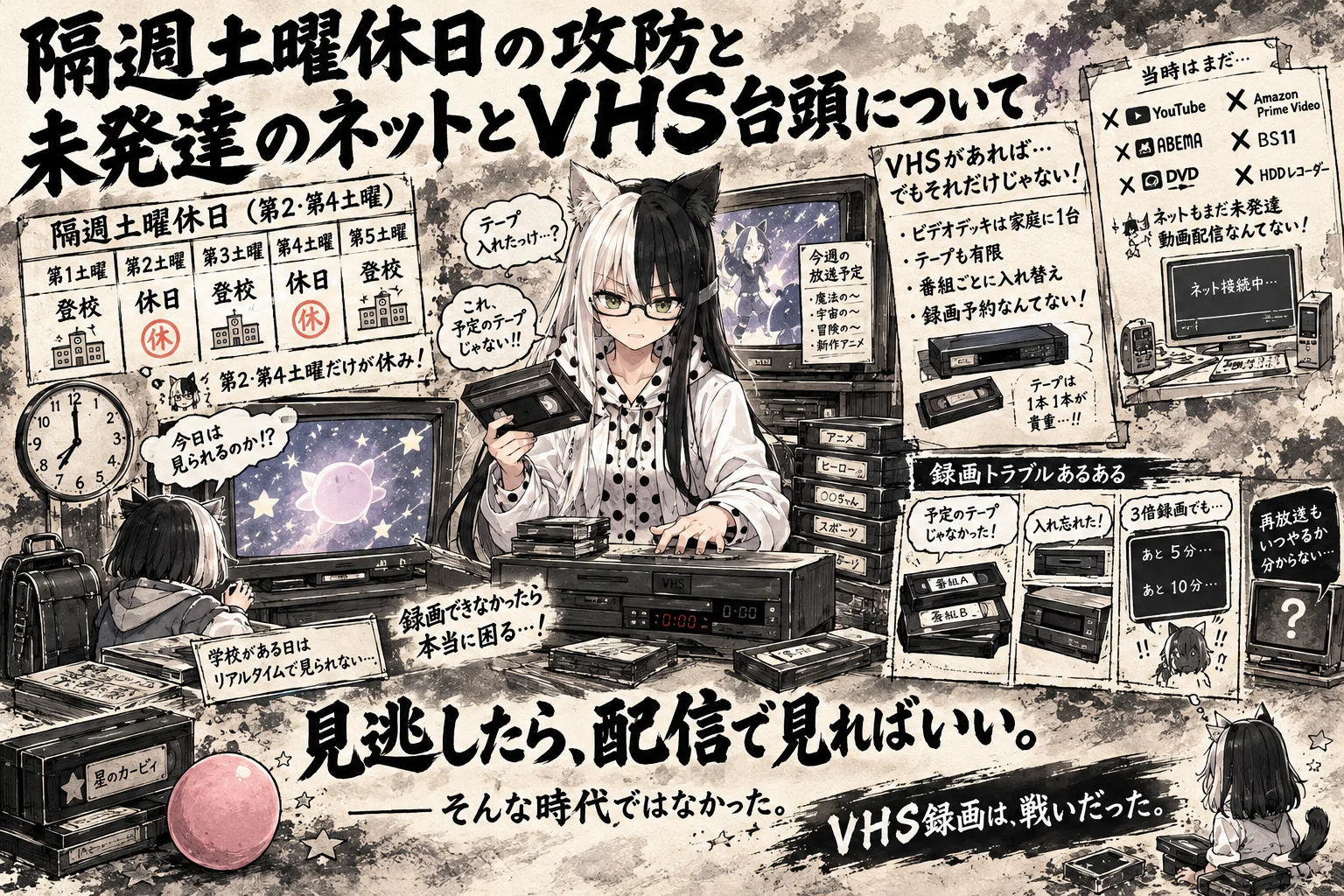 隔週土曜休日の攻防と未発達のネットとVHS台頭について｜チェリバー