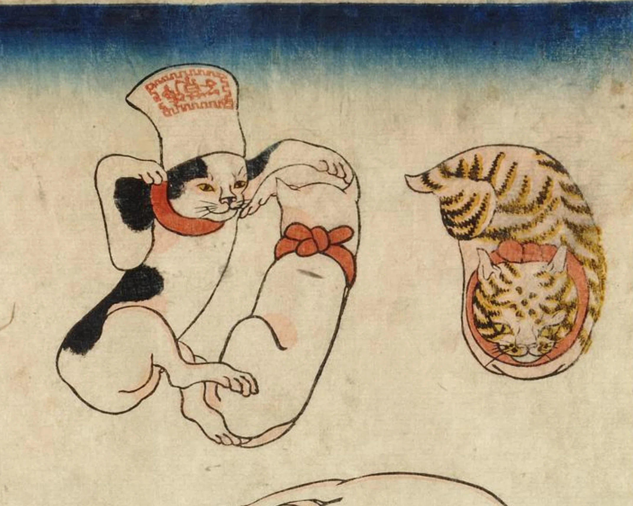大英博物館展出品作㉙歌川国芳《「猫の当字」かつお》天保13年（1842