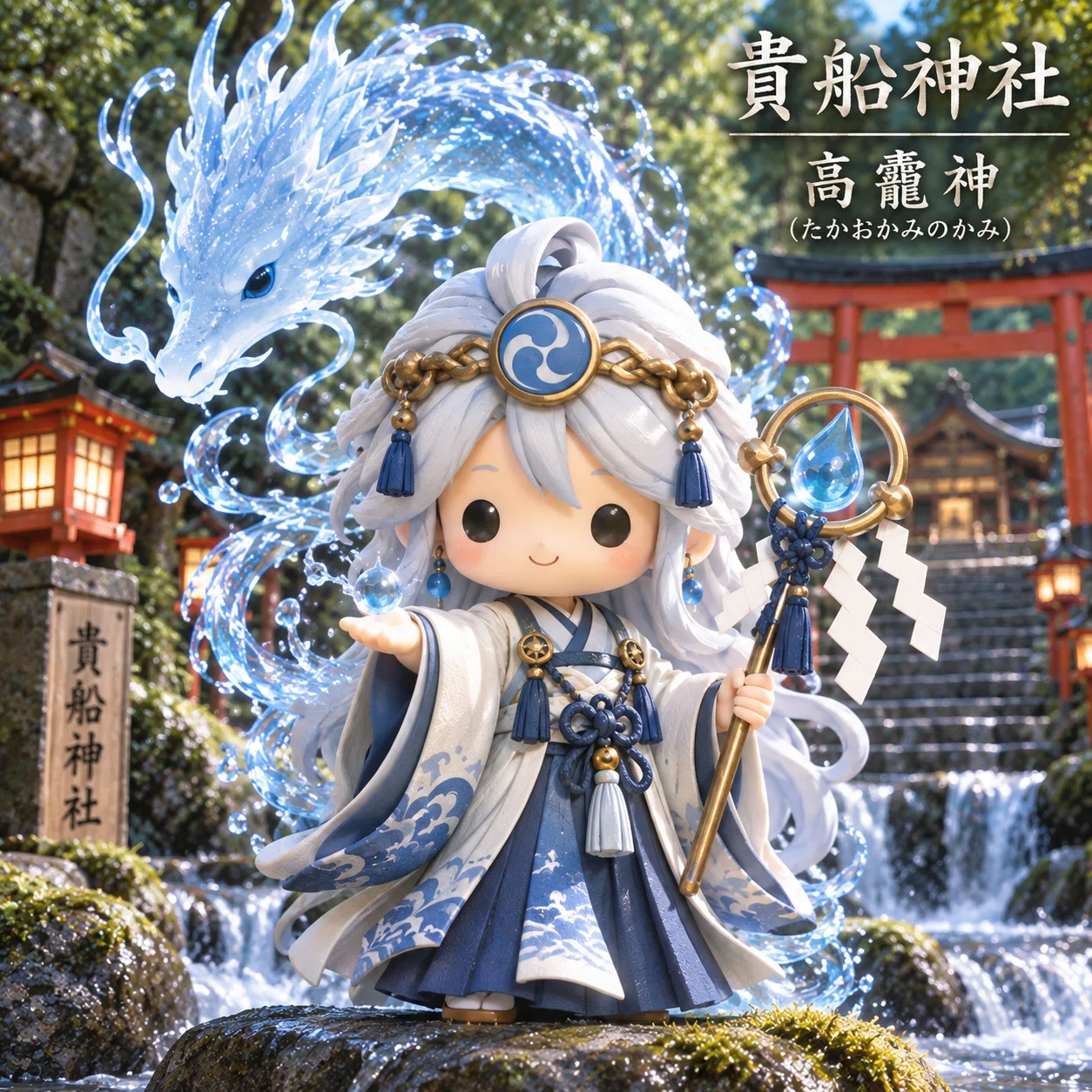 ナイン　貴船神社龍神・デフォルメ八咫烏・不動明王 まとめ売りセット 神様のつぶやきNo.127 貴船神社｜hideji3623