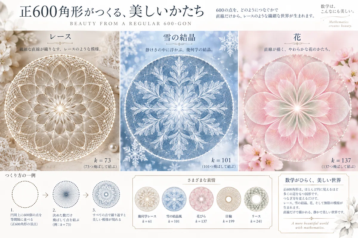 正600角形の美しい形の画像