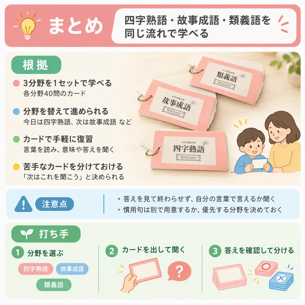 中学受験の国語暗記カードで問題集を開く手間を減らせるか｜いいもの