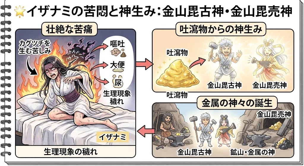 鉱山の女神【金山毘売神】『嘔吐から生まれた金銀の母神』｜《女性史