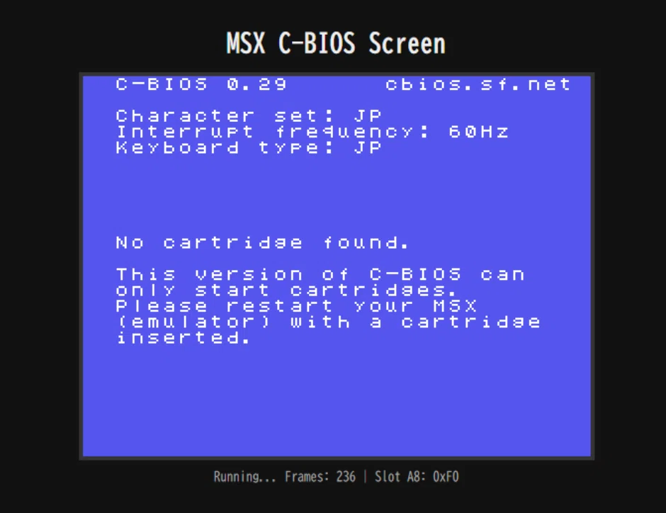 Z80エミュレーターにMSXを載せる。割り込み・ブロックI/O・VDP