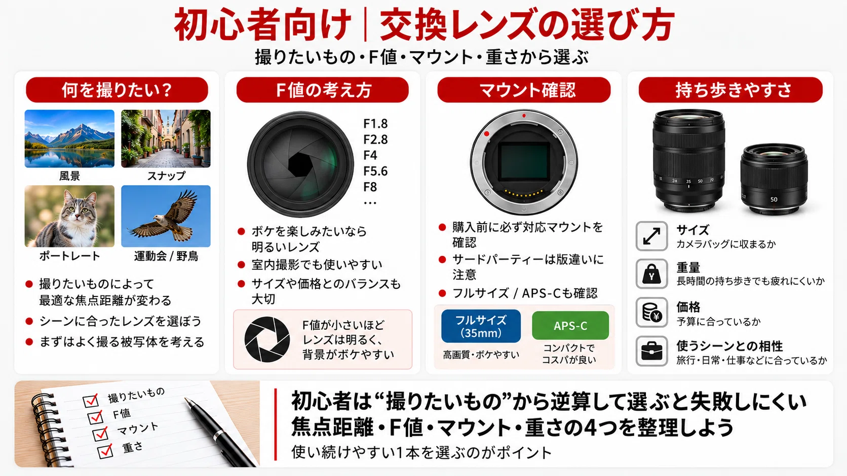 d*7様 カメラ本体・交換レンズ まとめ売り 交換レンズとは？種類・特徴・選び方をカメラ初心者向けにわかりやすく