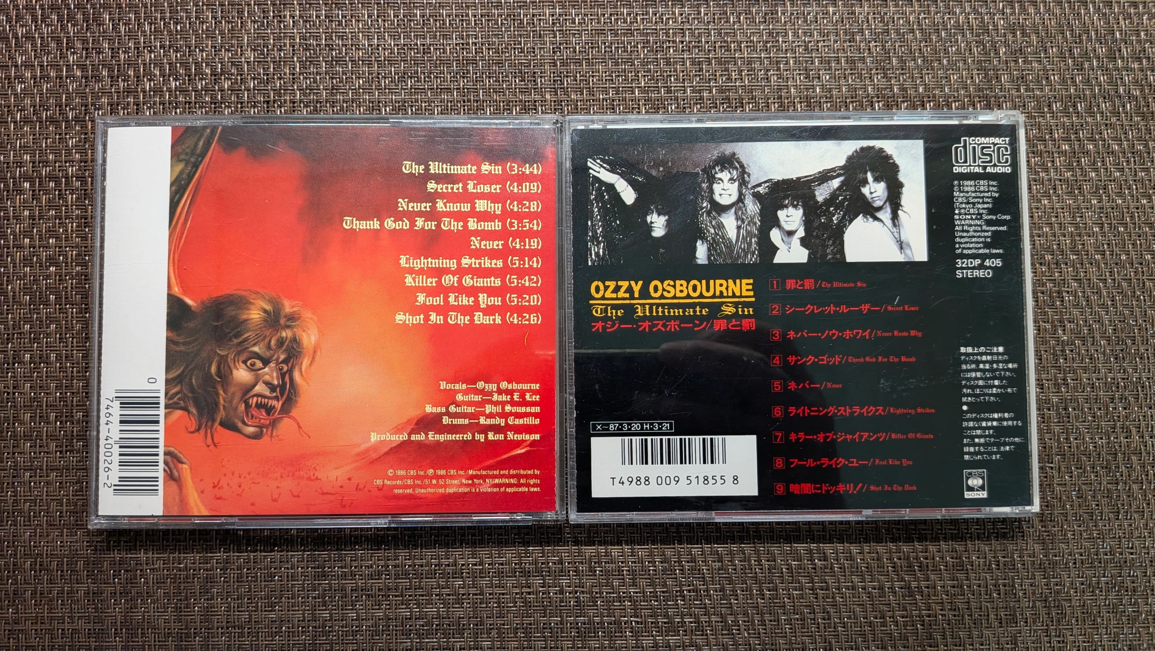 レアOzzy Osbourne jake e leeサインCDオジーオズボーン Yahoo