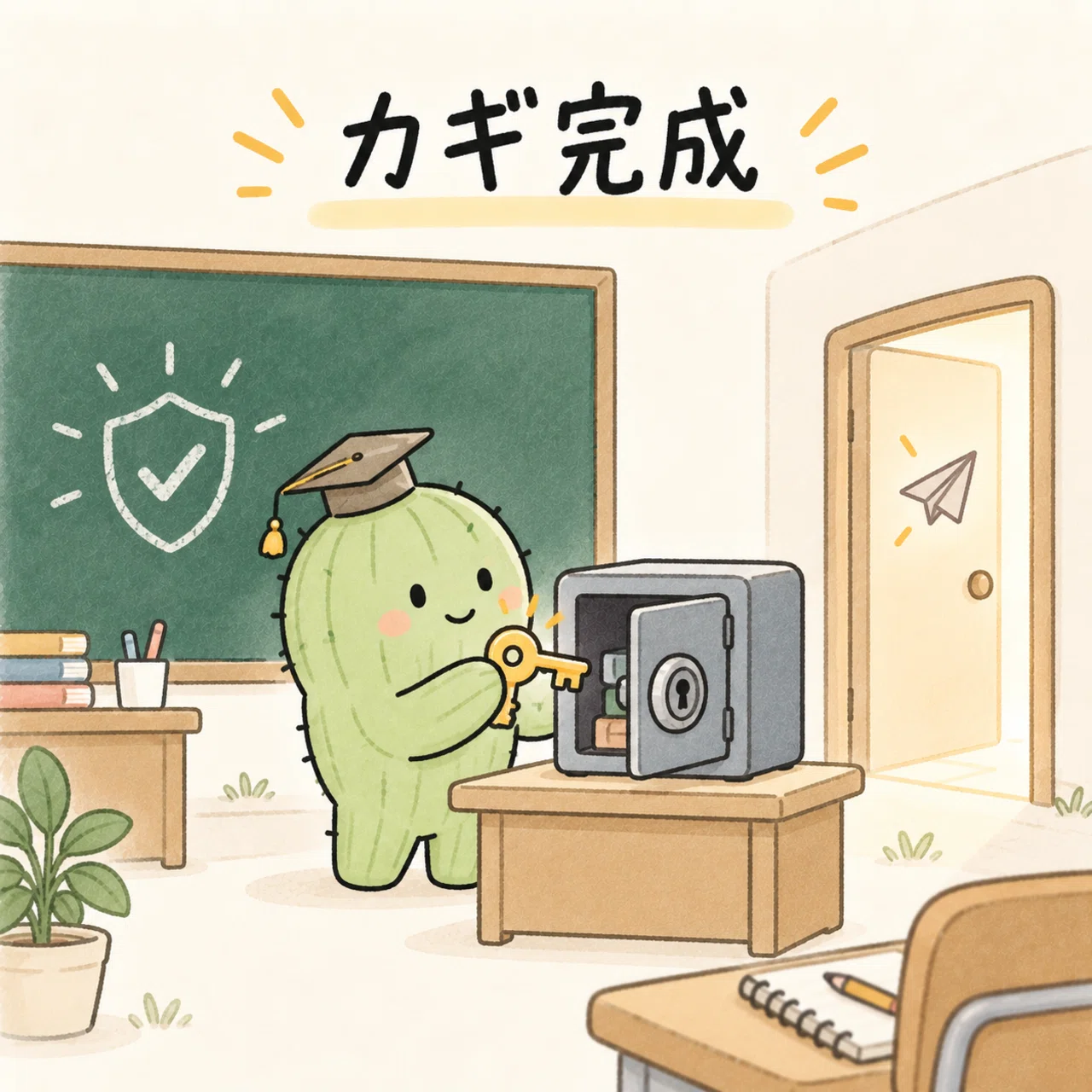 カギを手に入れたサボテン先生