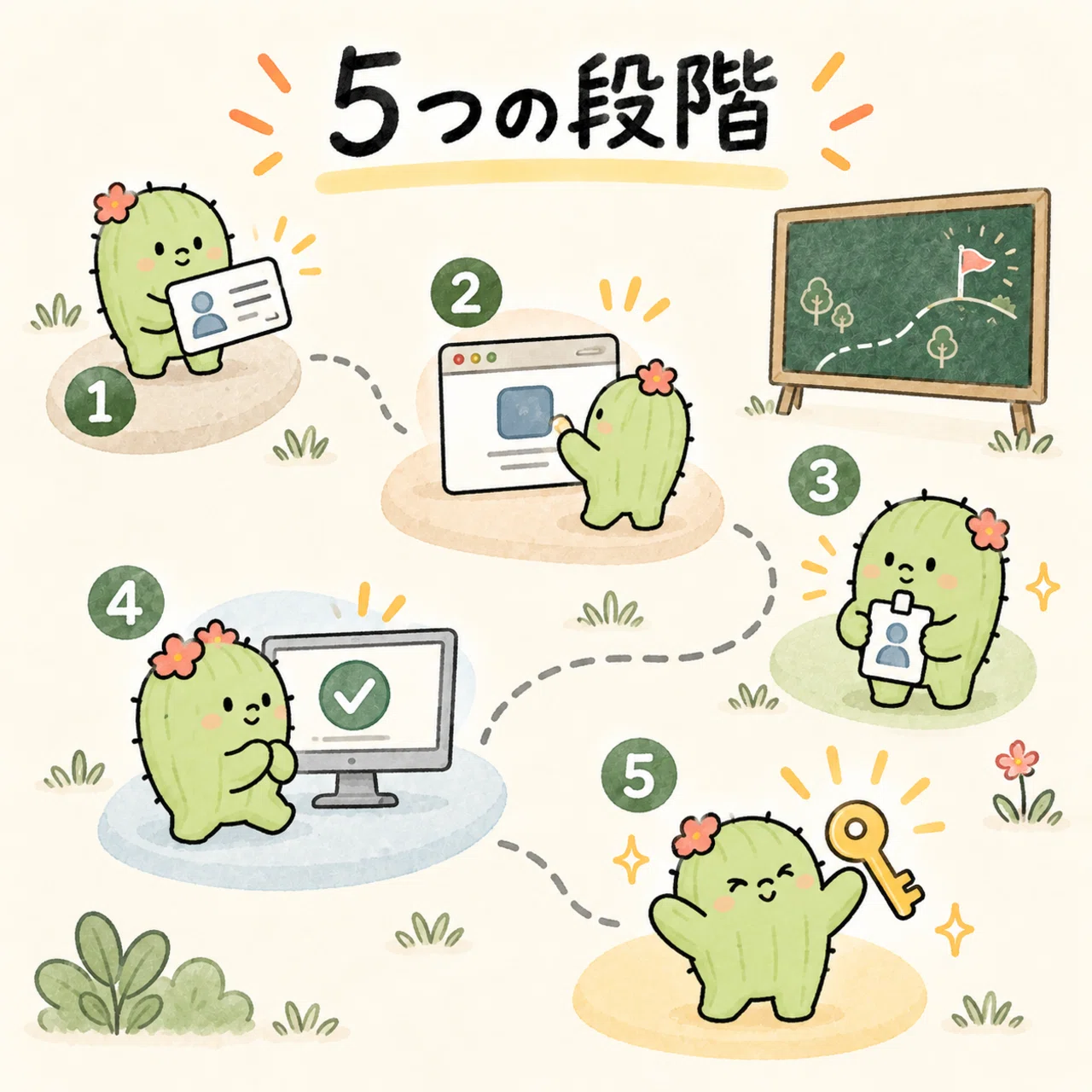 5つの段階の地図