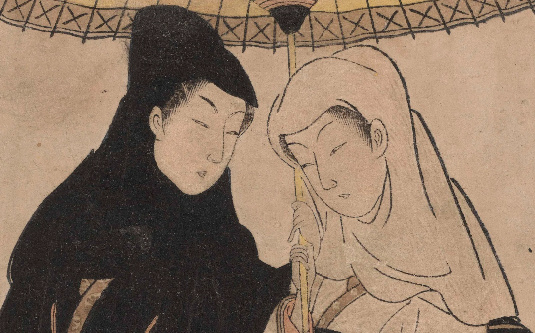 大英博物館展出品作㉜鈴木春信《雪中相合傘》1767（明和4）年頃、中判