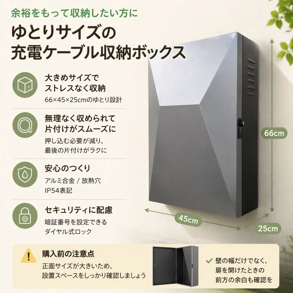 EV充電器の収納ボックスで毎回の片付けを減らせるか考えました｜素敵な