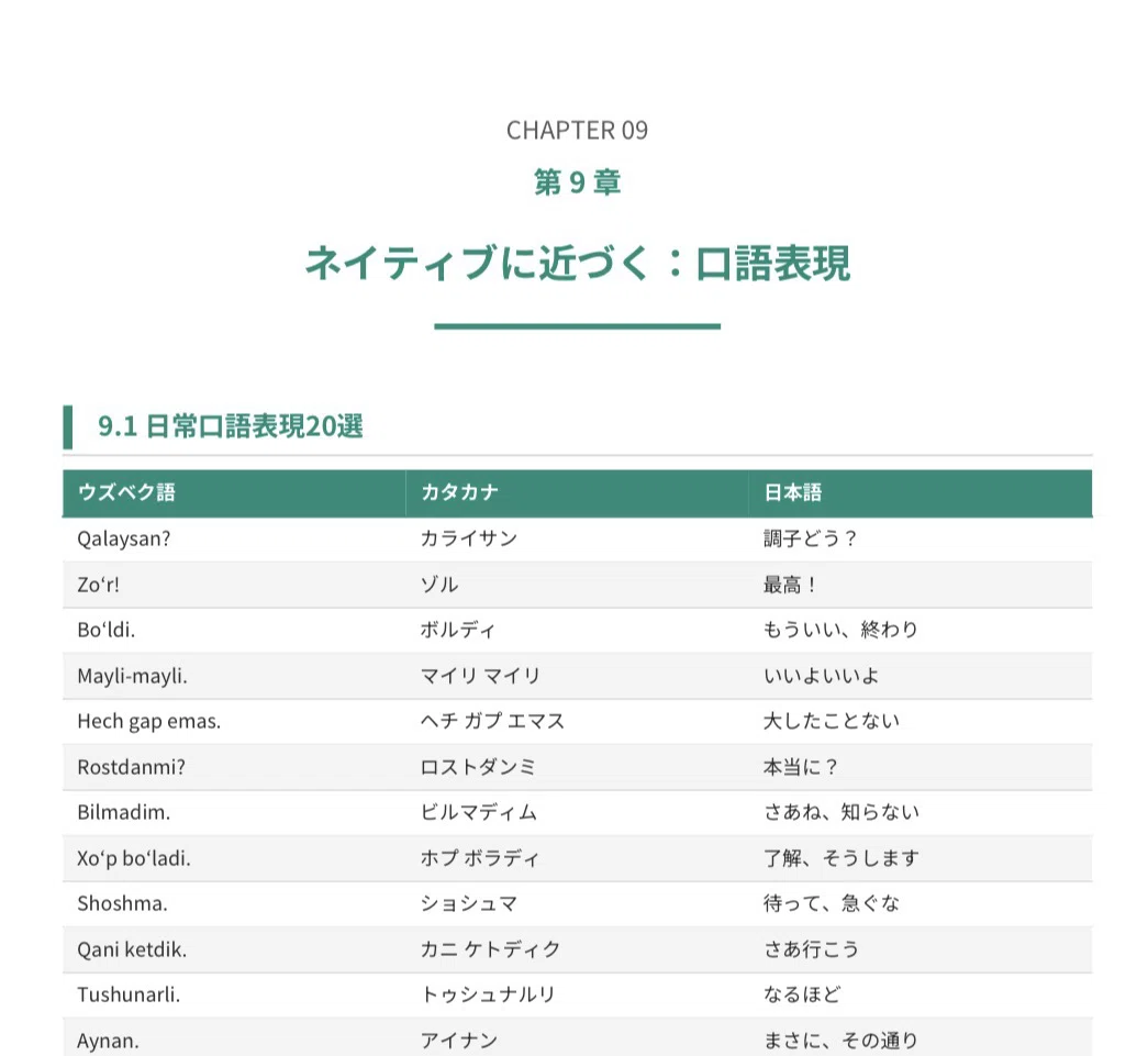 🇺🇿究極のウズベク語｜ゼロから中級 完全学習テキスト（全10章＋単語