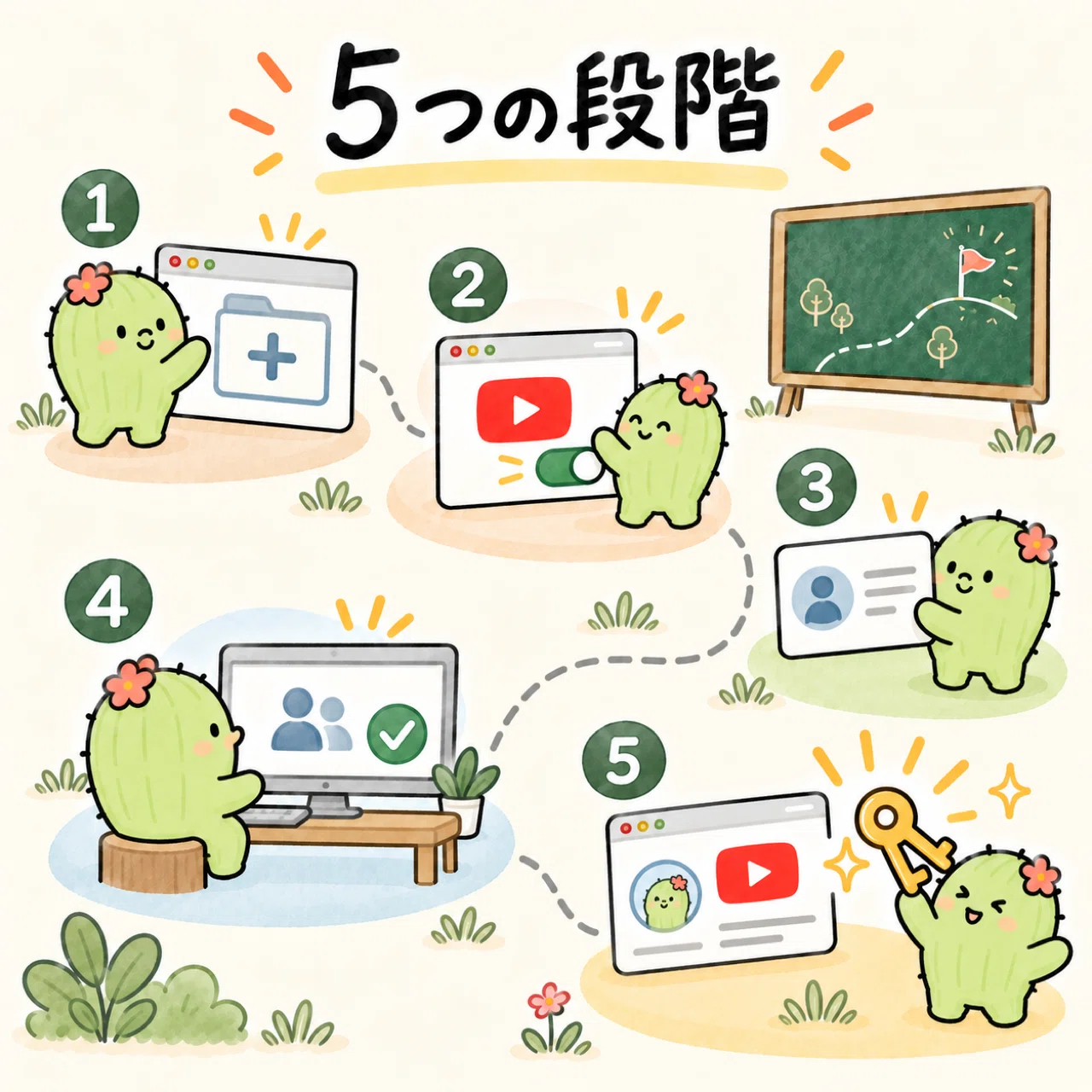5つの段階の地図