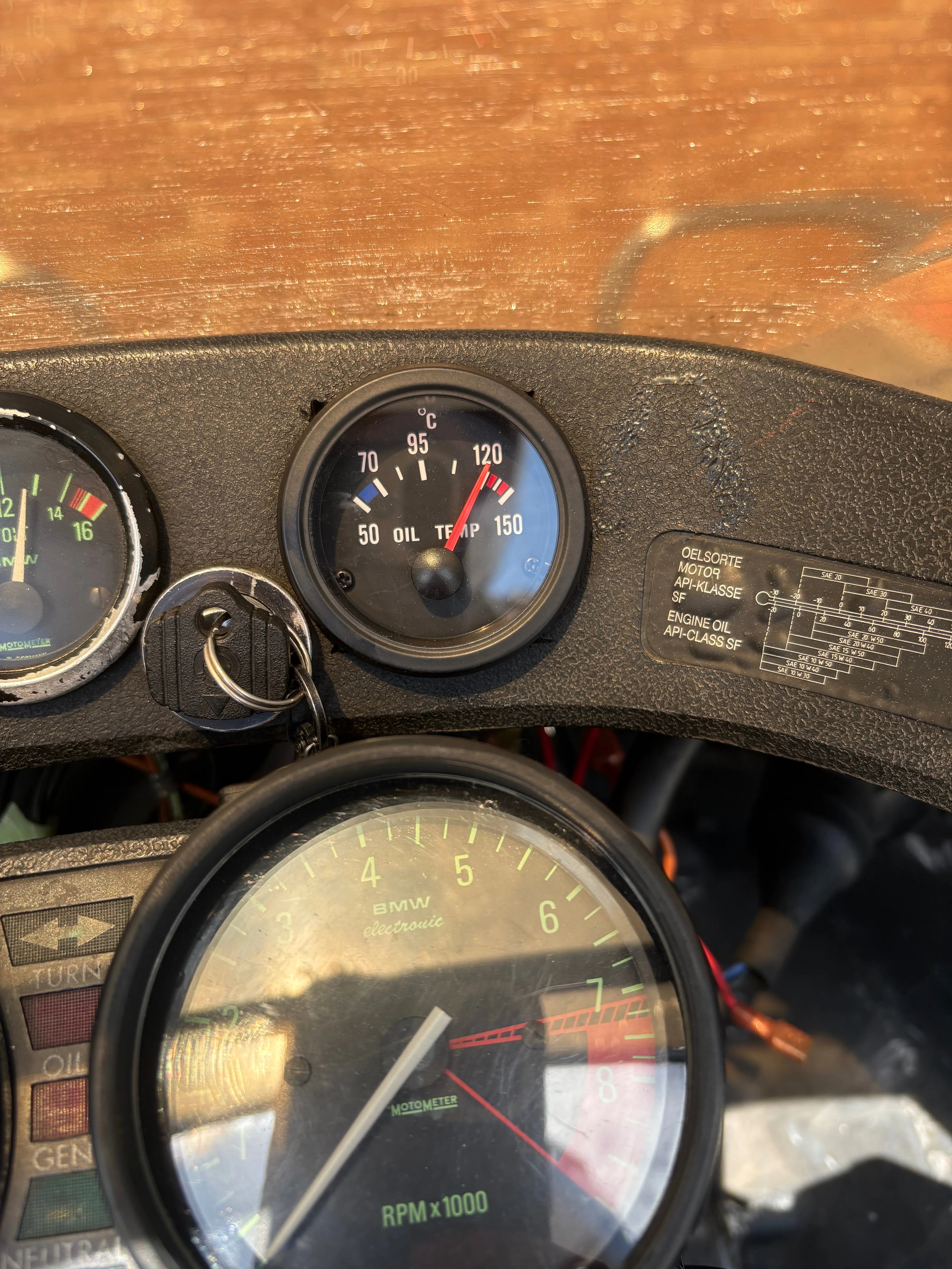 BMW R100RS(モノサス)に油温計をつける。｜ぼろ太
