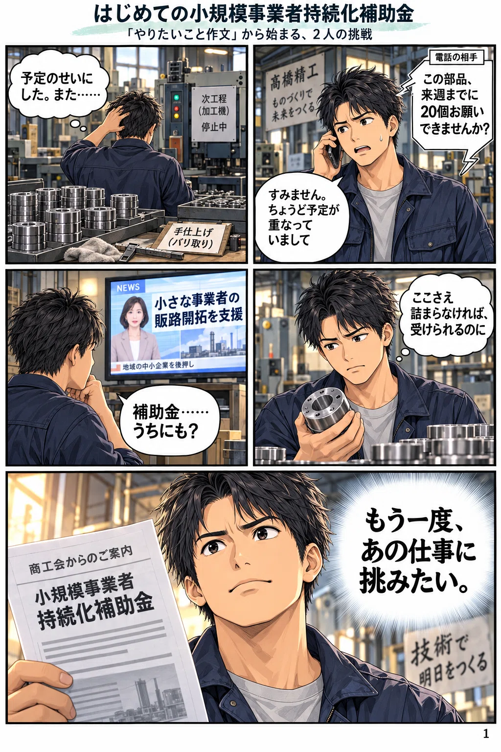 マンガ】はじめての小規模事業者持続化補助金｜「やりたいこと作文