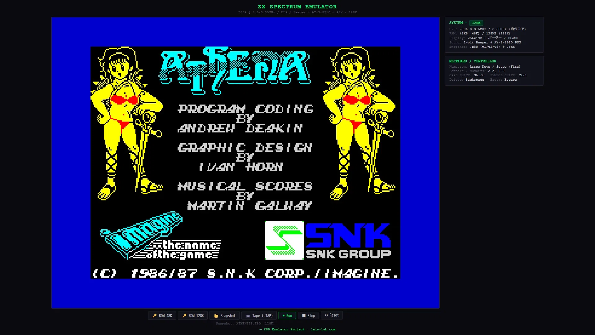 ブラウザで動く ZX Spectrum エミュレーターを公開しました（Z80コア