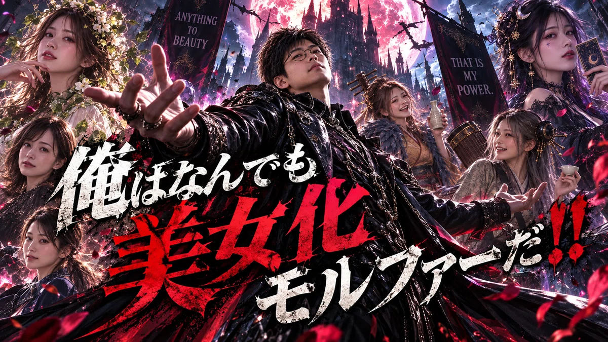 黒い衣装のモフとMixMorphの女性たちを描き、「俺はなんでも美女化モルファーだ!!」と記されたオマージュ画像