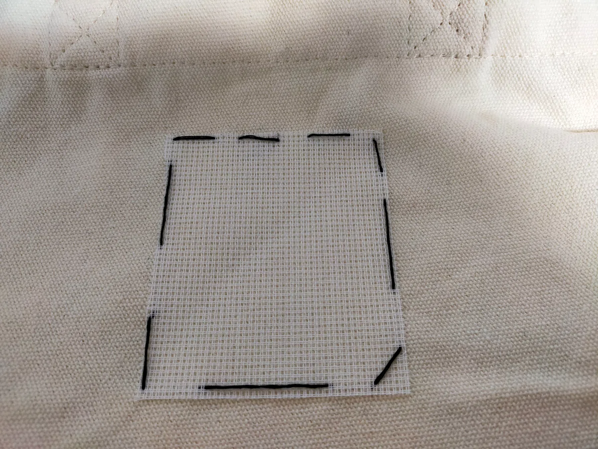 Trying out waste canvas for cross-stitch [Merlion]｜u-ko