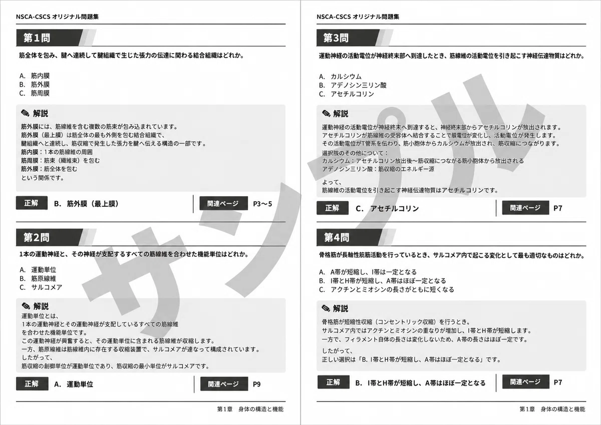 無料20問公開中】NSCA-CSCSのおすすめ問題集480問｜詳細解説・公式
