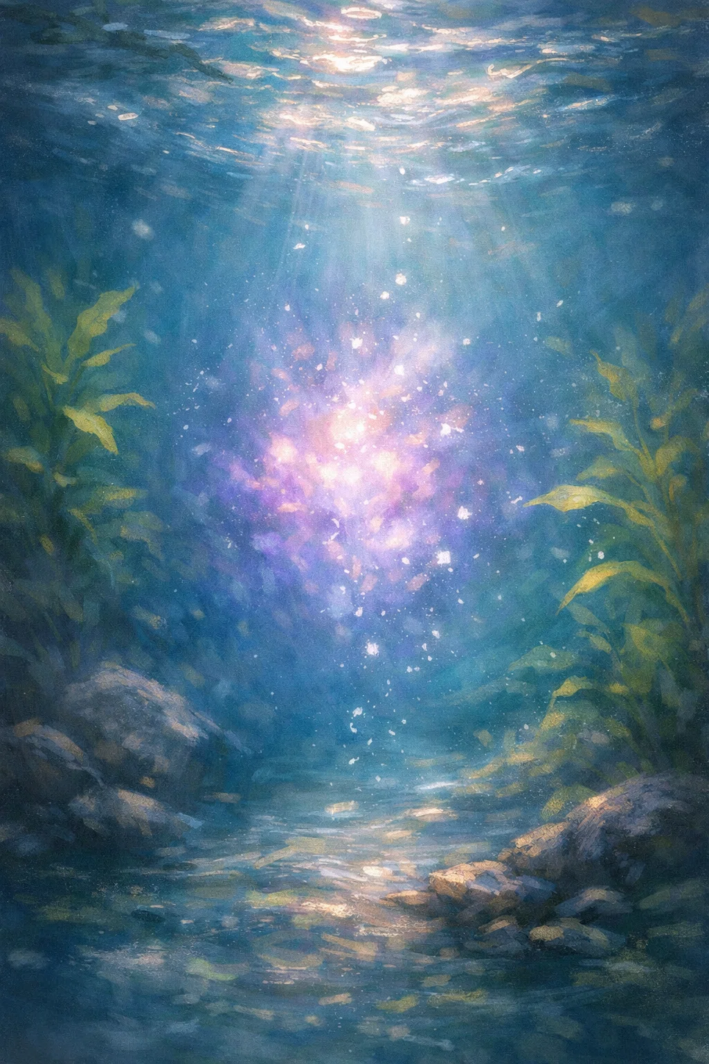 AIとwaveの共作｜054 水中光花 ～wave art～｜wave