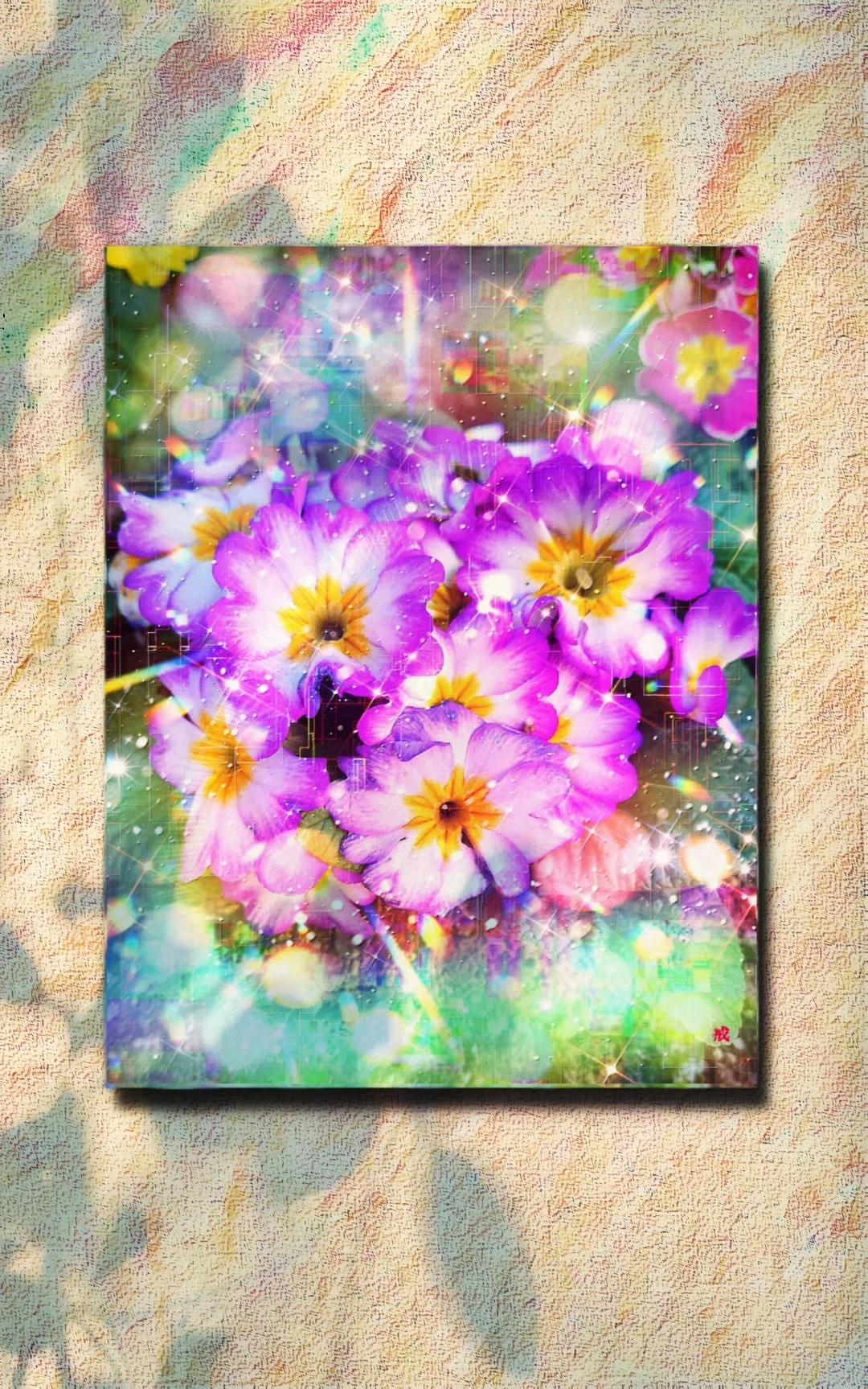 Optimistic flower Flowers 抽象画花有名 a-1968 安らぎと朝の光 Good