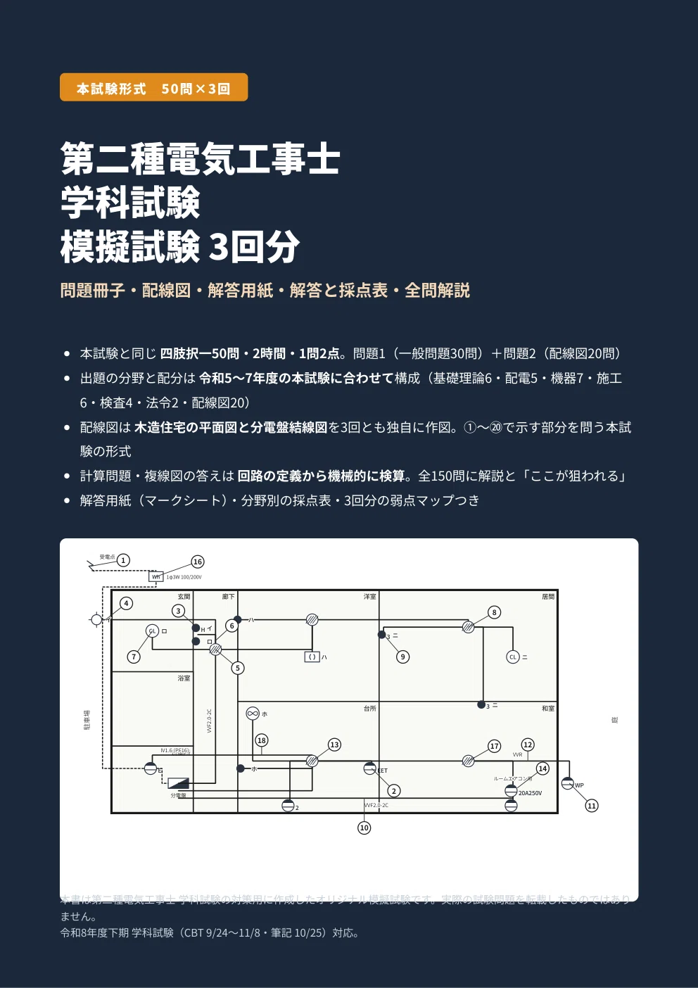 [Second-Class Electrician Written Exam] 3 Full-Scale Mock Exams: 50 ...