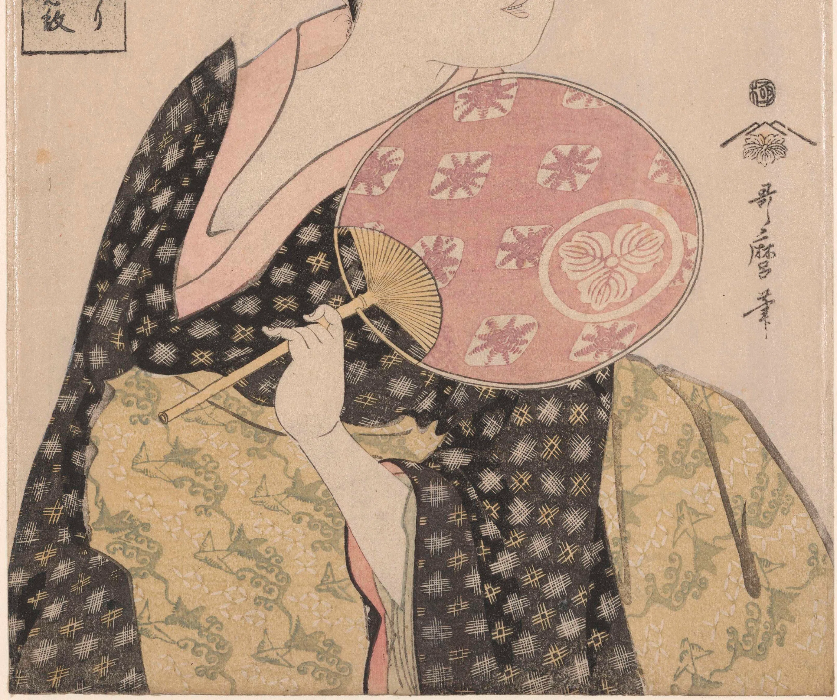 大英博物館展出品作㉟喜多川歌麿《高島おひさ》寛政4-5年（1792-93）頃