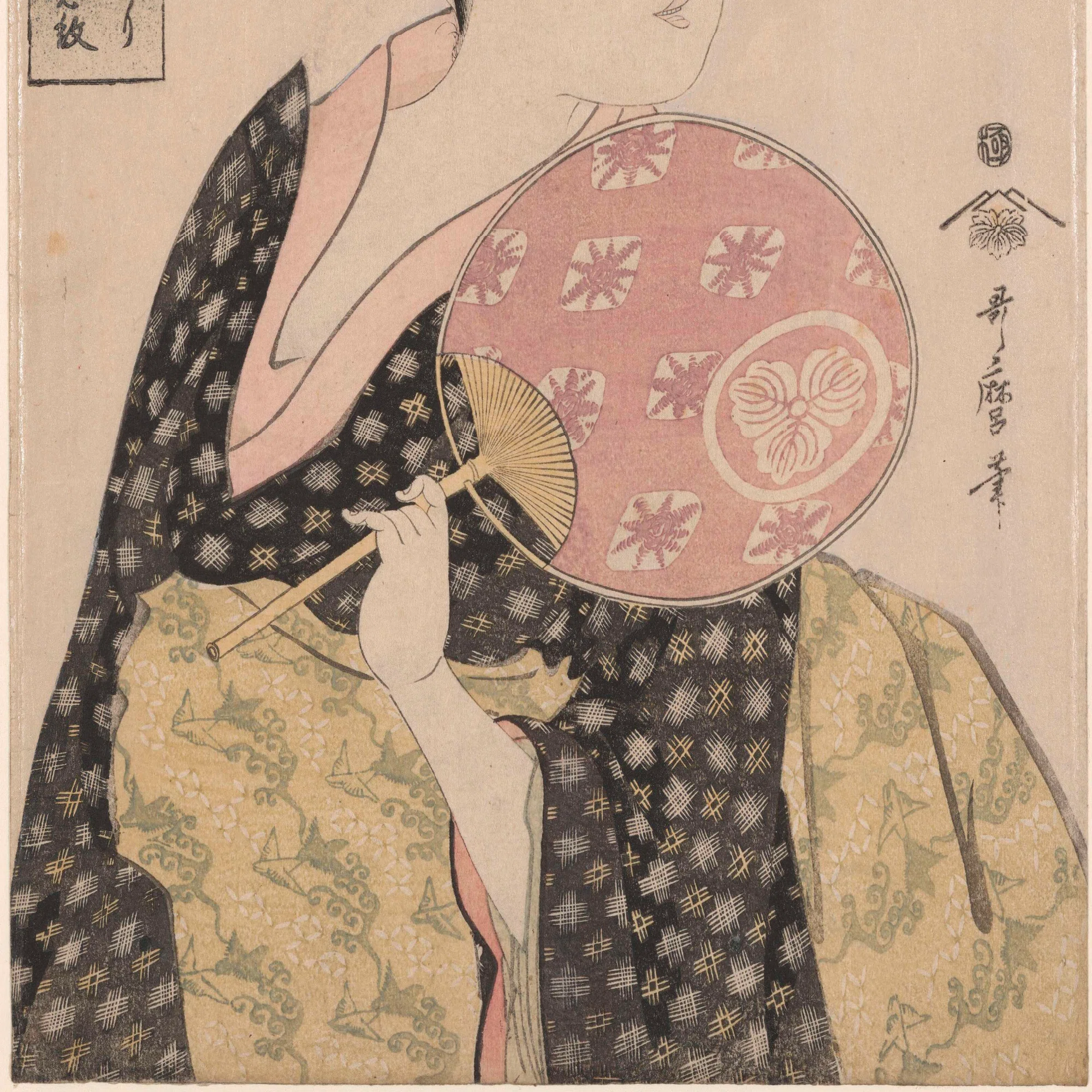 大英博物館展出品作㉟喜多川歌麿《高島おひさ》寛政4-5年（1792-93）頃