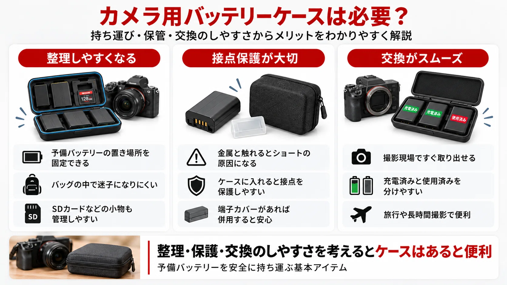 Canon デジタルカメラ 本体 バッテリー、ケース付き カメラ用バッテリーケースおすすめ6選｜予備バッテリーを安全に収納