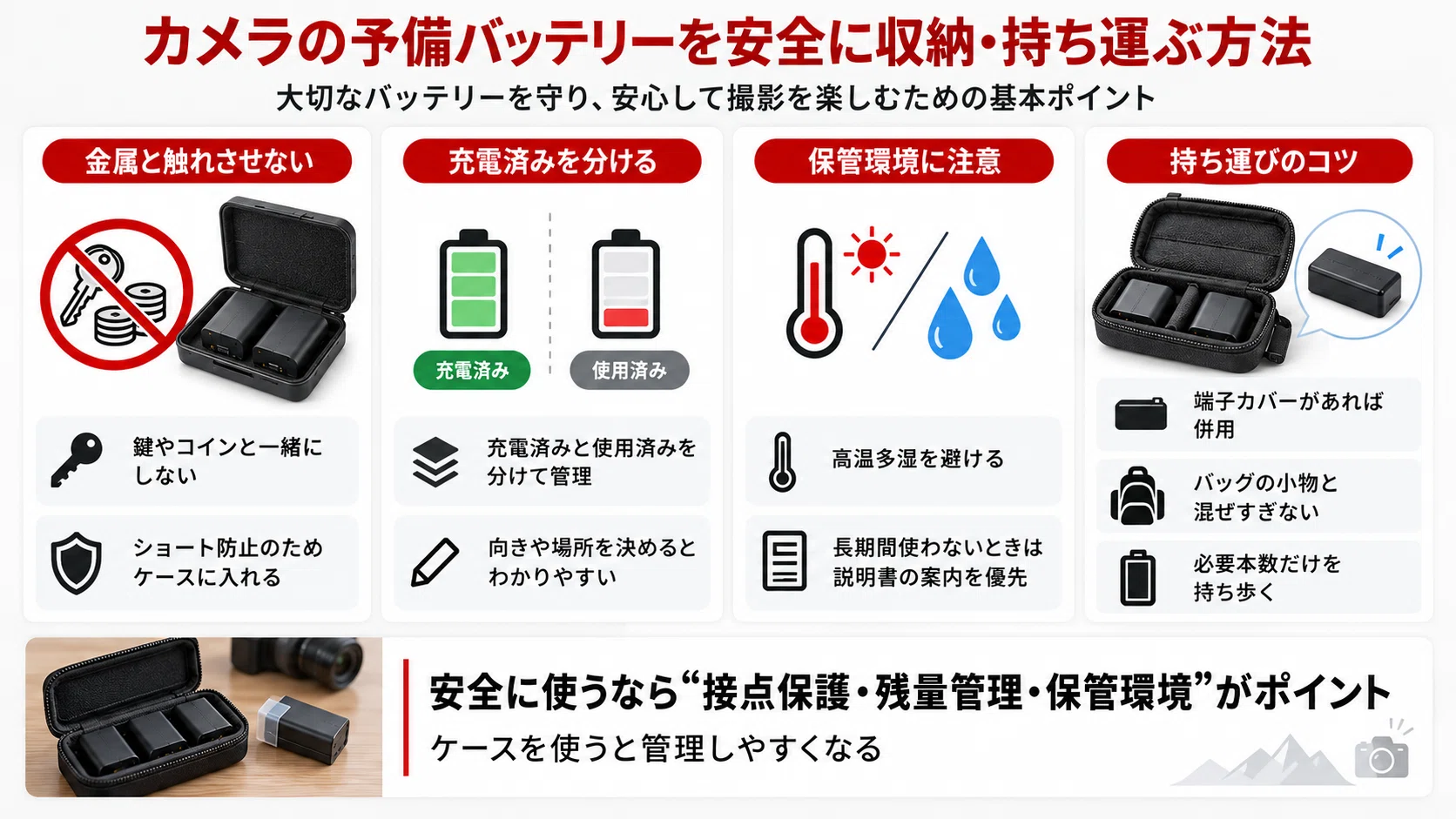 カメラ用バッテリーケースおすすめ6選｜予備バッテリーを安全に収納