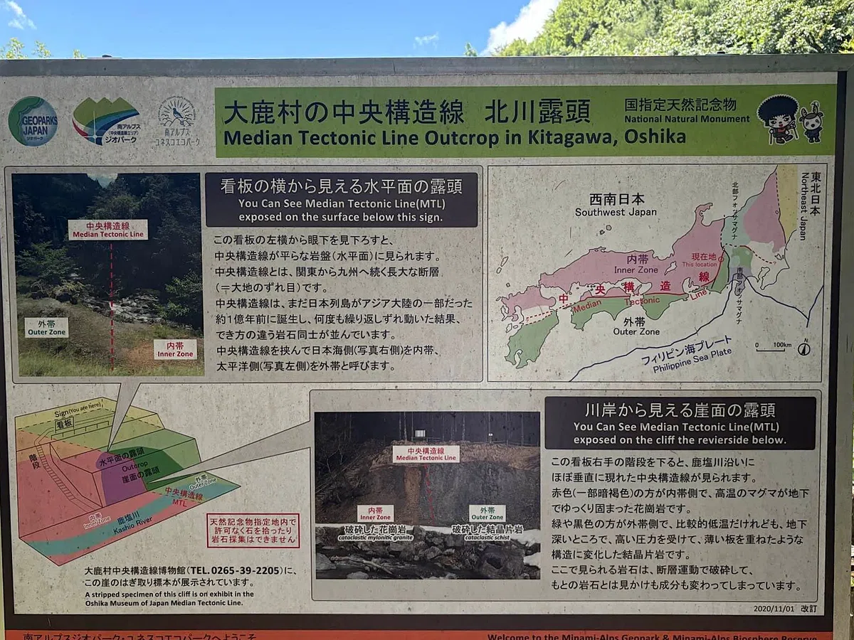 ゼロ磁場の心地よさを感じて～北川の露頭と分杭峠の水場【紀行文