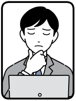 モノトーンの会社員男性のイラスト