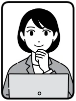 モノトーンの会社員女性のイラスト