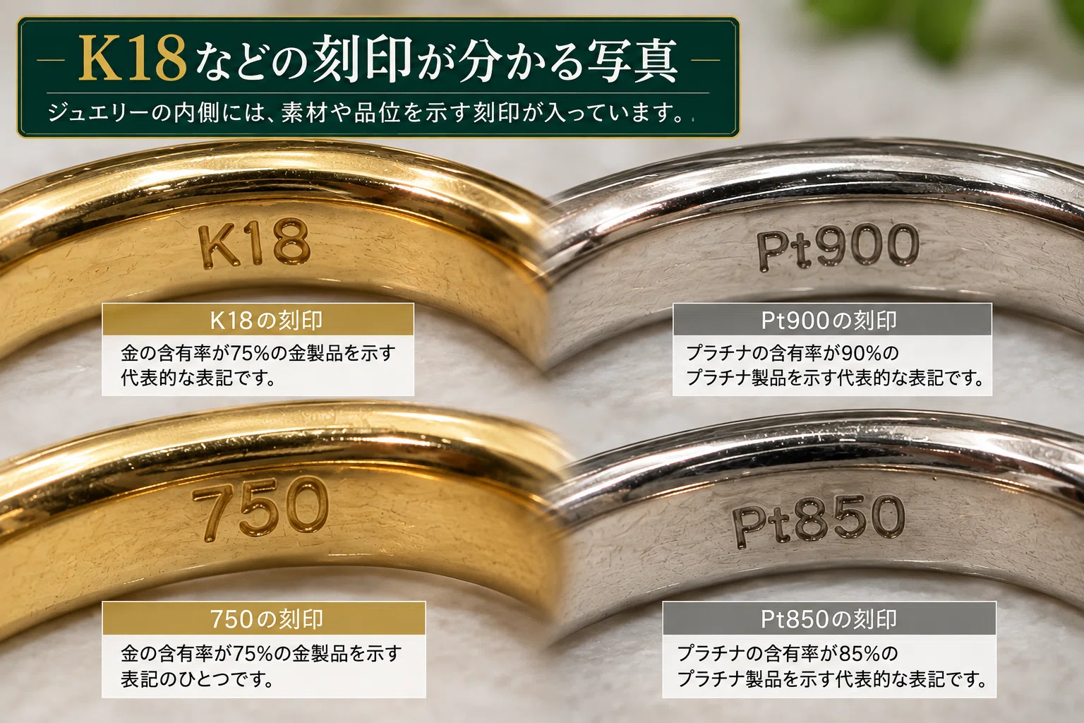 遺品整理最終シリーズ　K18 プラチナ刻印などまとめ 金・プラチナを売る前に知っておきたい！貴金属査定のポイント｜大黒屋