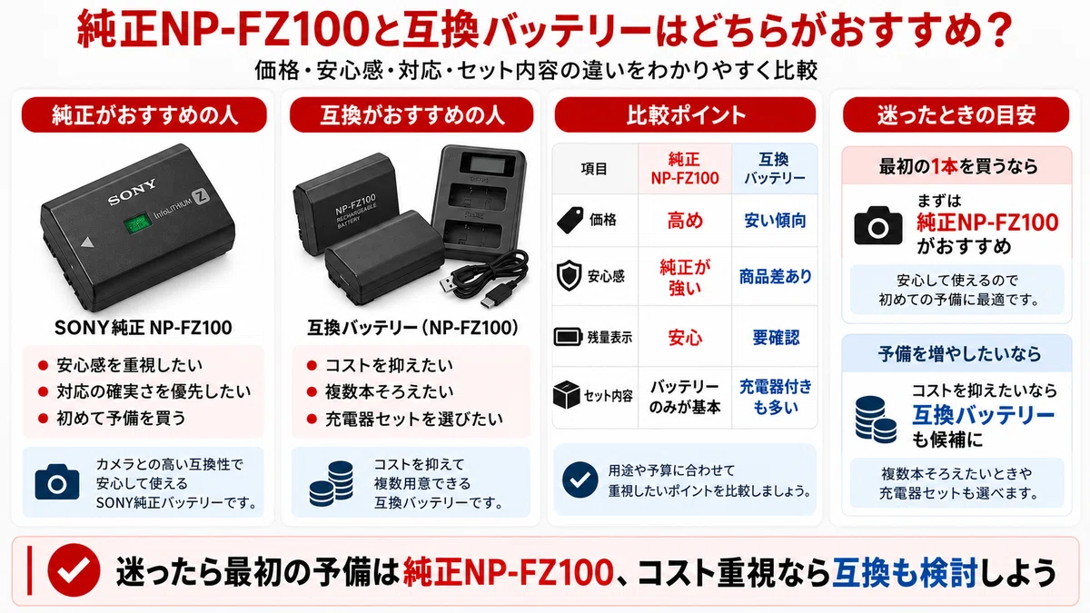 ZV-E10 IIのバッテリーはNP-FZ100｜持ち時間・充電方法・予備