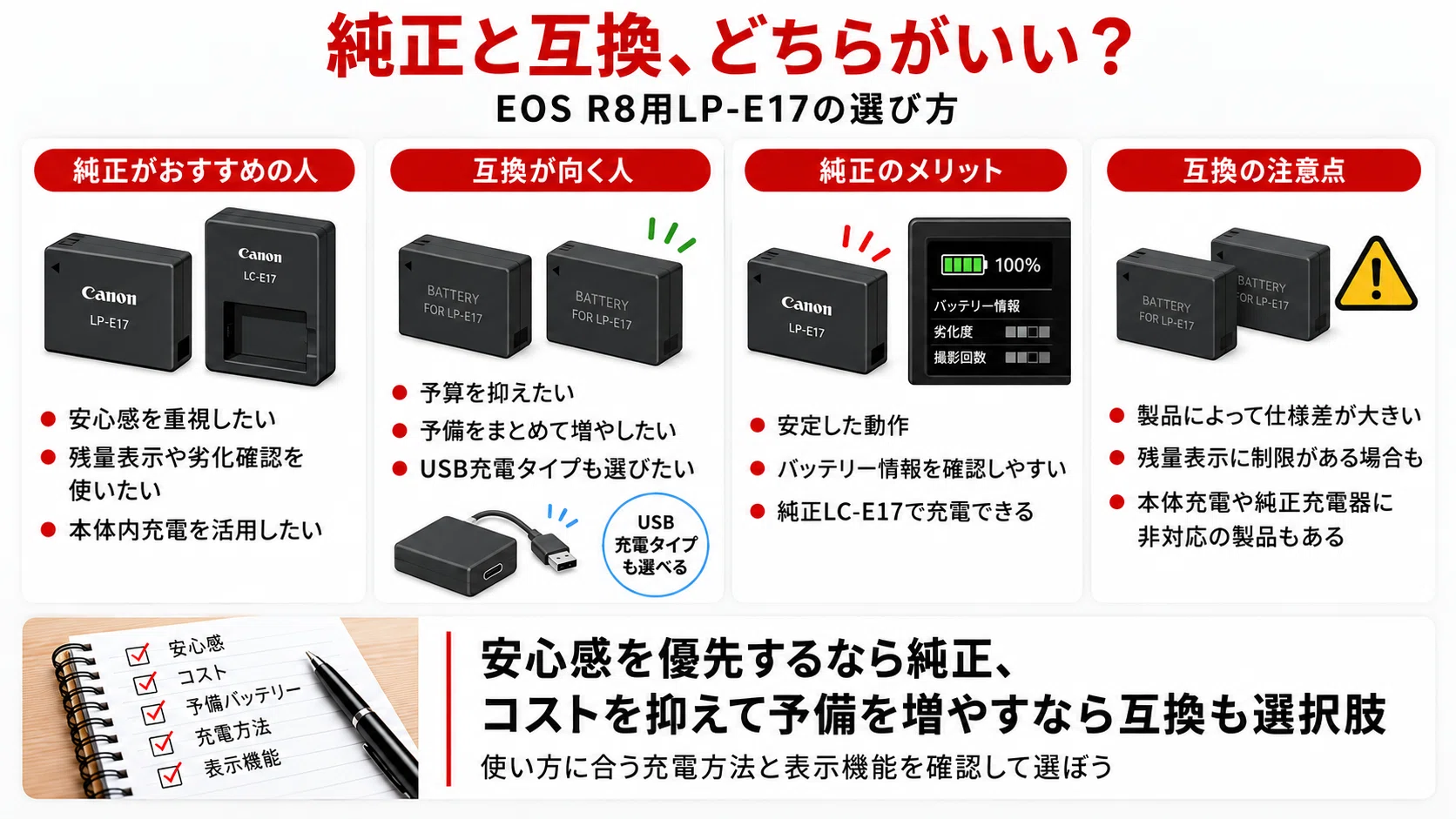 EOS R8のバッテリーはLP-E17｜持ち・充電方法・おすすめ予備バッテリー