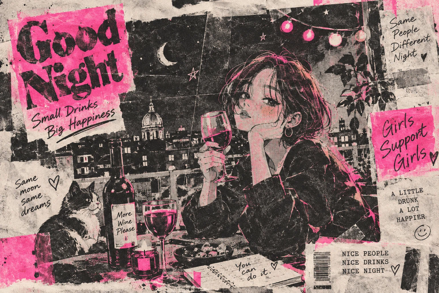 ChatGPTで90年代海外ZINE風のイラストを作ってみた！｜プロンプト公開