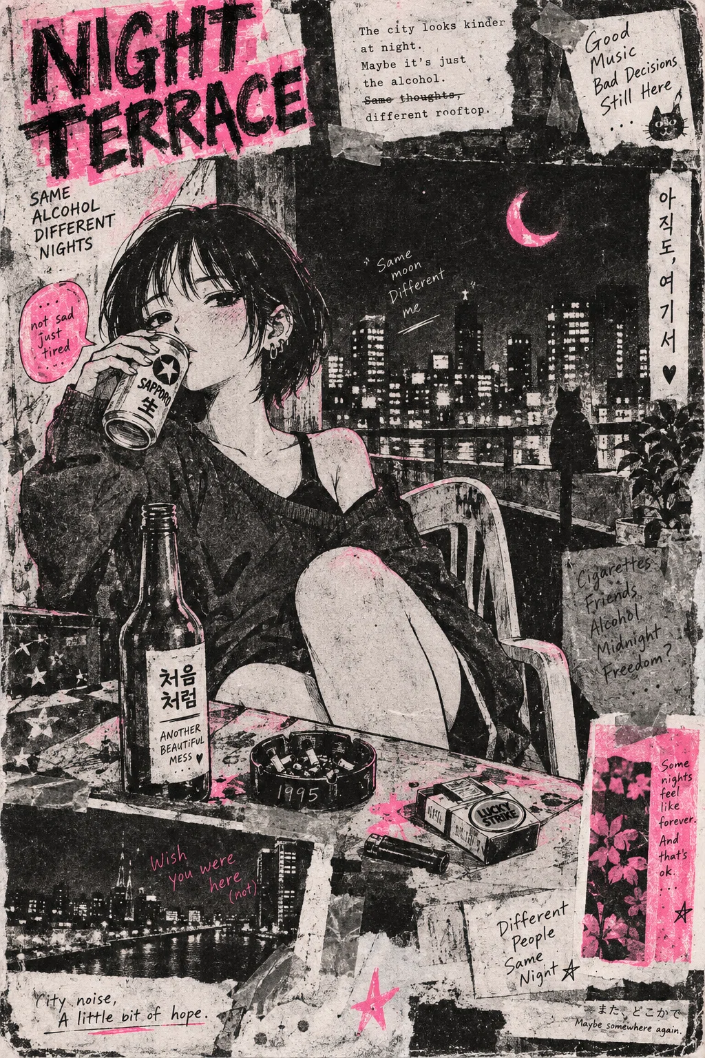 ChatGPTで90年代海外ZINE風のイラストを作ってみた！｜プロンプト公開