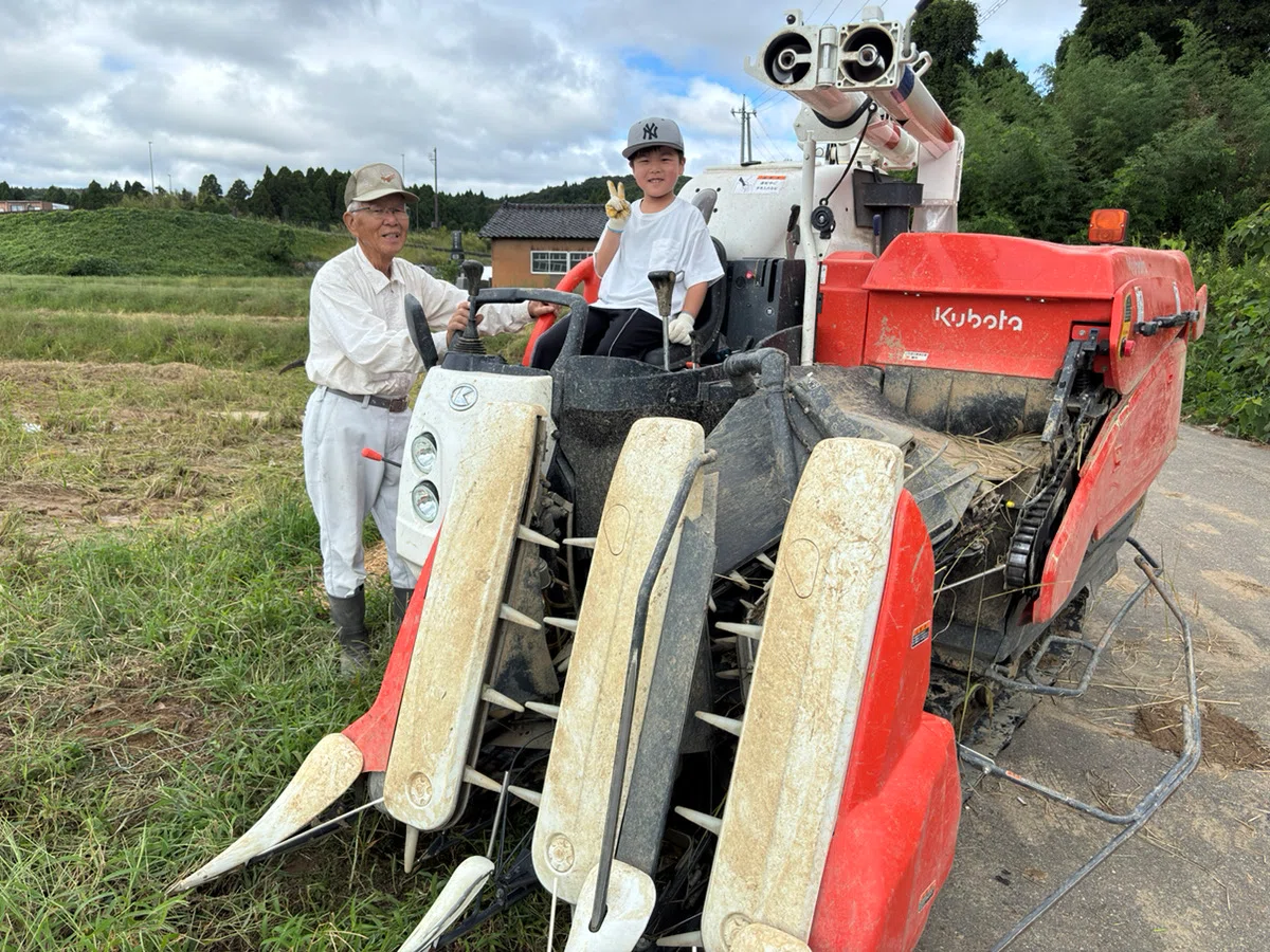イラストみんなの農業教室 4 水稲の増収技術 送料無料 初秋の体験】笑顔と歓声が田んぼに響く！子どもたちと稲刈り体験を行い