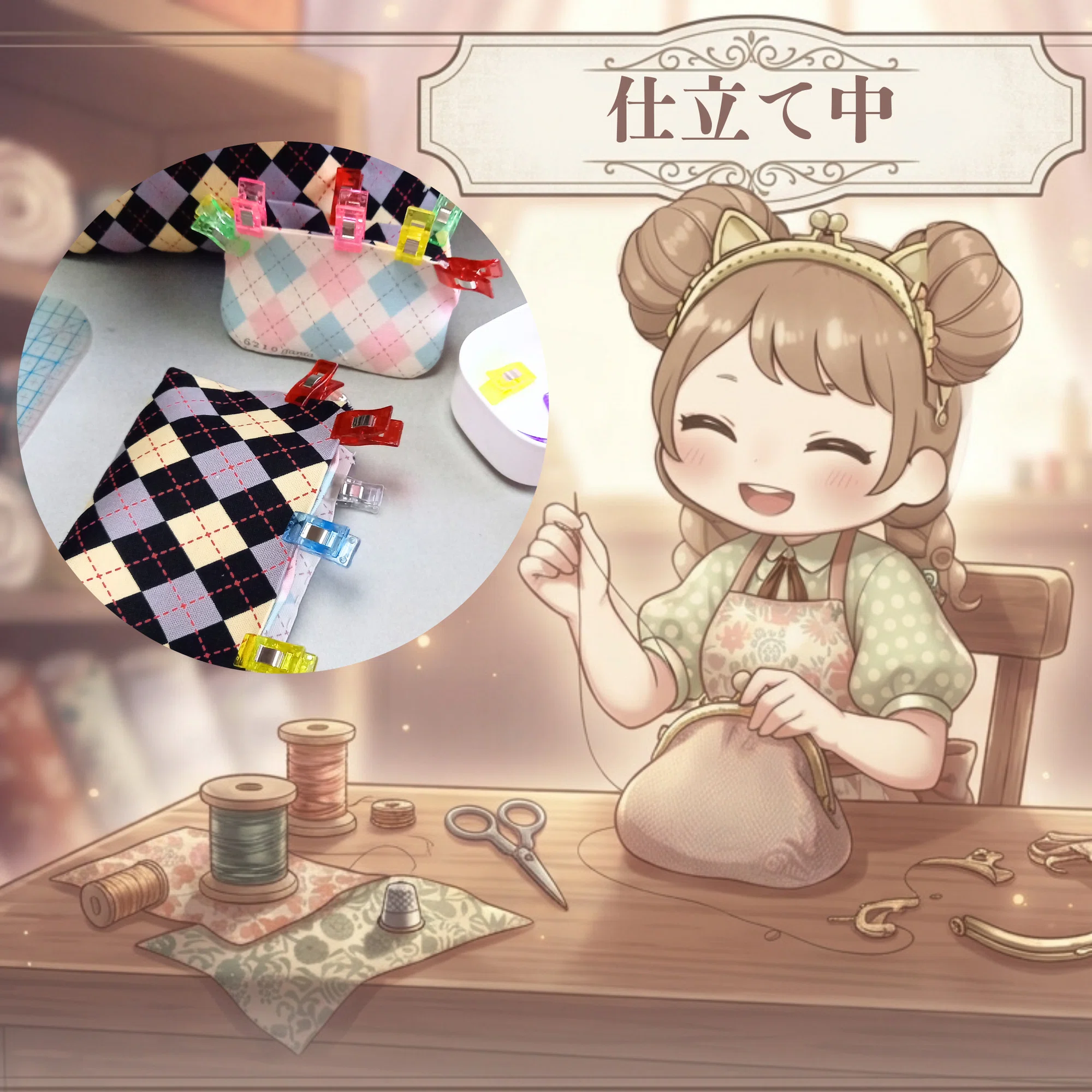 準備中/予告】うさぎ口金の12cm親子がま口〜お薬・小物入れにも