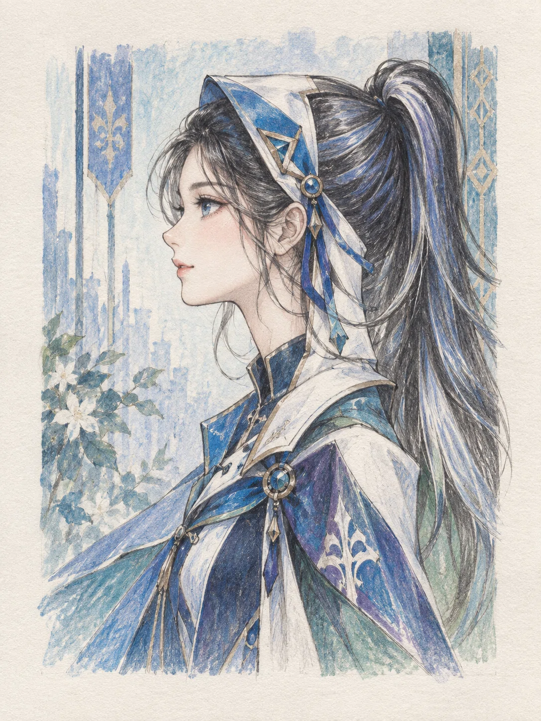 美少女イラスト㉘水彩画美少女：芸術の秋｜かんべい Mk-Ⅰ