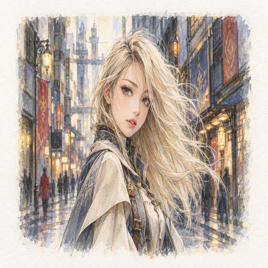 美少女イラスト㉘水彩画美少女：芸術の秋｜かんべい Mk-Ⅰ