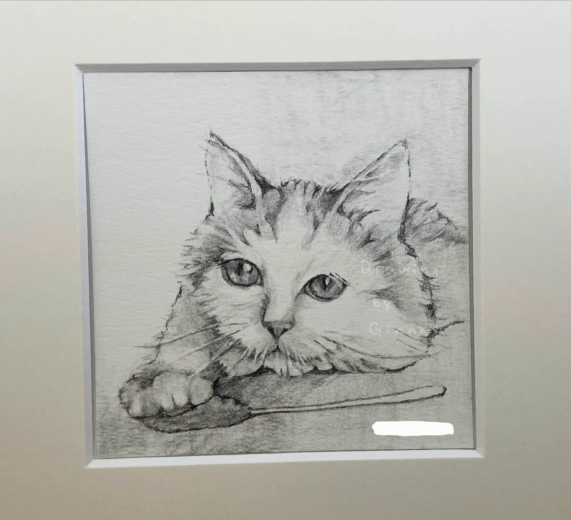 小さいマットに合わせて描いた鉛筆画□□note含め、SNSに疲れました