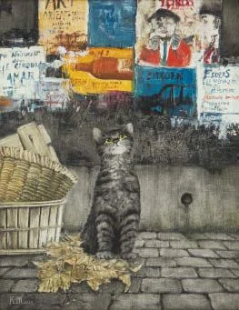 井上覚造とはどんな画家？オークションデータから猫の作品と市場を調べ