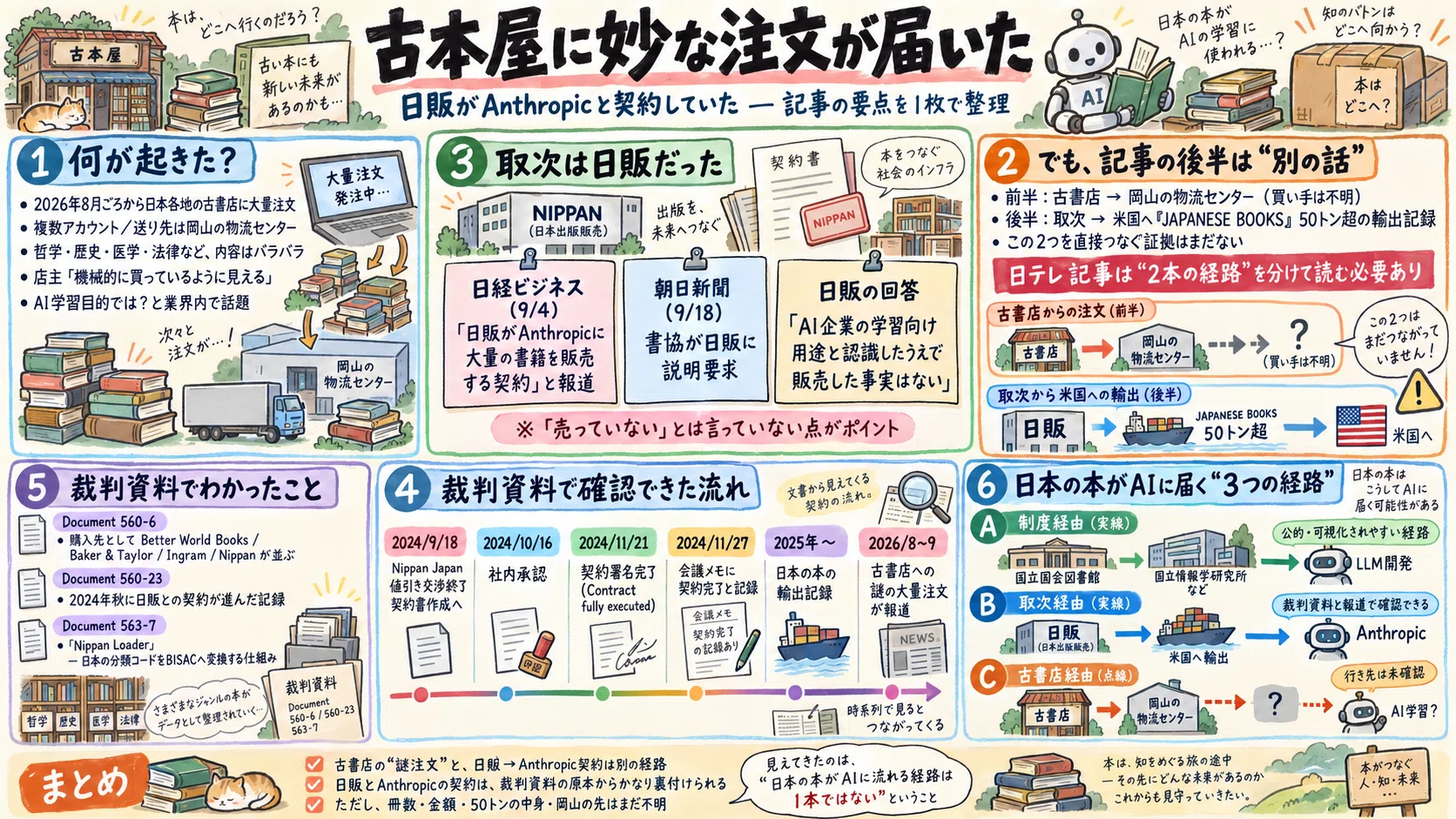 古本屋に妙な注文が届いた：日販がAnthropicと契約していた｜たぬ