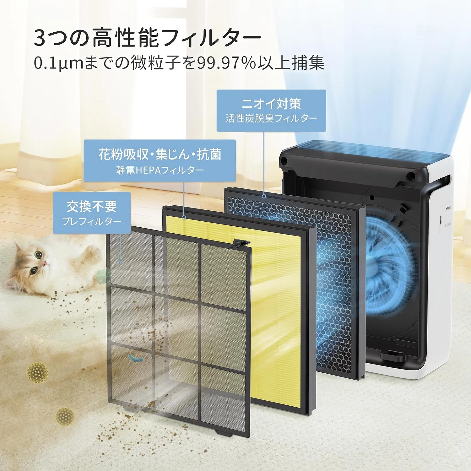 最強レビュー】レボイト 空気清浄機 ハイグレード Vital 100S 花粉症