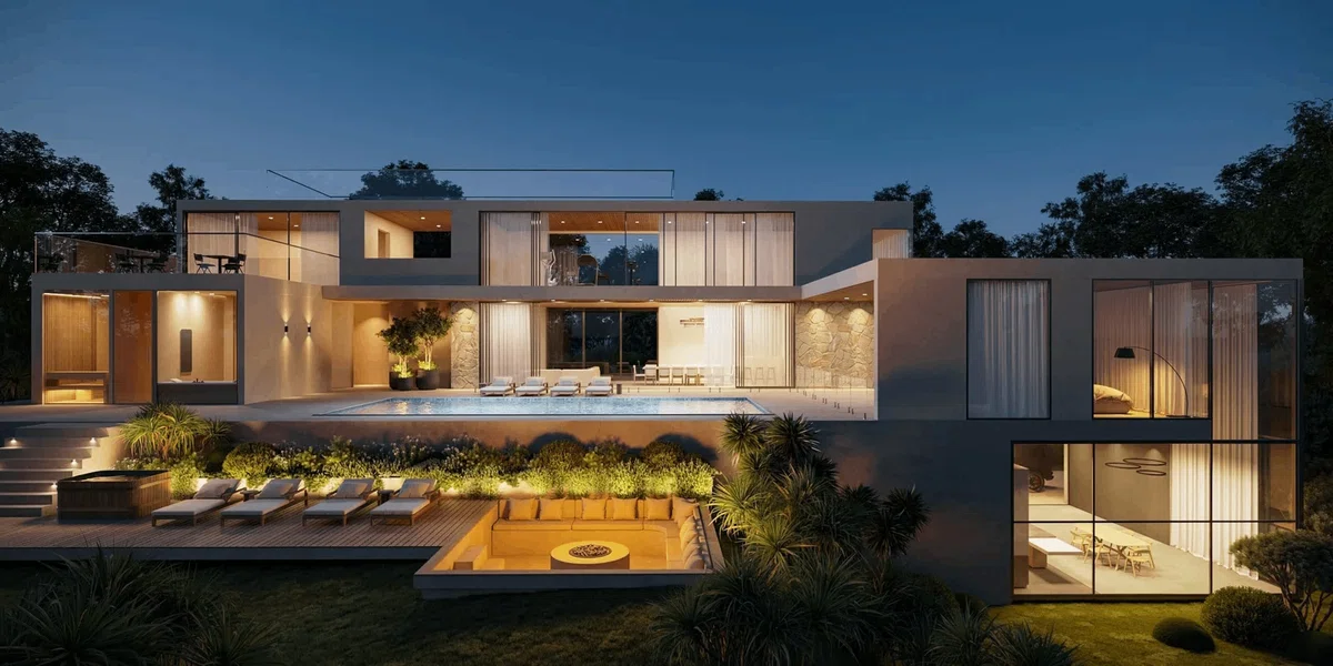 Modern European Resort Villa Architectural CG Rendering Project ...