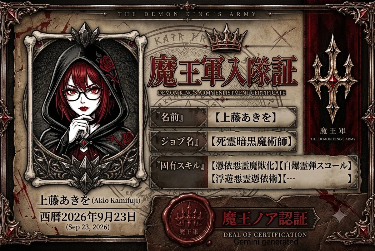 魔王軍入軍……隊証？